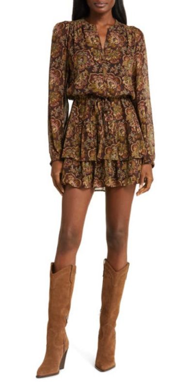 paige brown dress PAIGE Luisa Dress - Rum Raisin Faux Leather