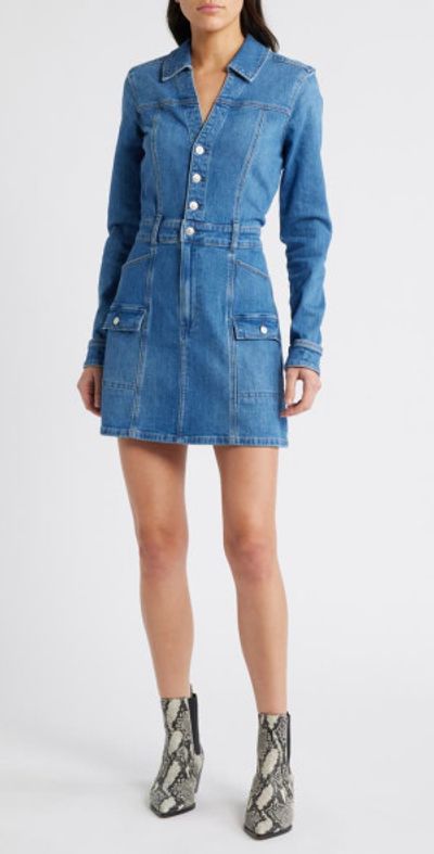 white christmas dresses Denim Cargo Dress – Prime Top Boutique main image 1