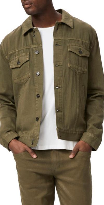 PAIGE Scout Denim Jacket in Vintage Olive Branch at Nordstrom