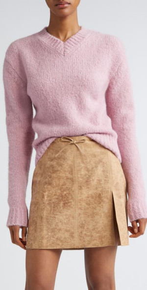 Paloma Wool - Baby Intarsia V-Neck Sweater in Pink