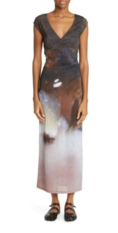 paloma wool brown dress ELANI V-neck Maxi Dress with Golden Details main image 1