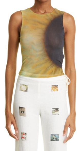 Paloma Wool - Ojito Print Semisheer Top in Aquamarine at Nordstrom