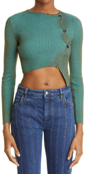 Paloma Wool - Zaha Asymmetric Long Sleeve Organic Cotton Rib