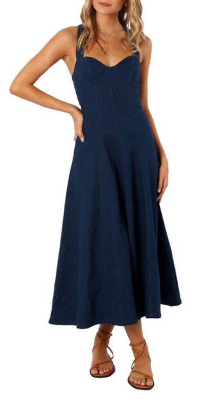 Petal & Pup - Everly Crossback Midi Dress in Denim at Nordstrom, Size Small Petal & Pup - Everly Crossback Midi Dress in Denim at Nordstrom, Size Small