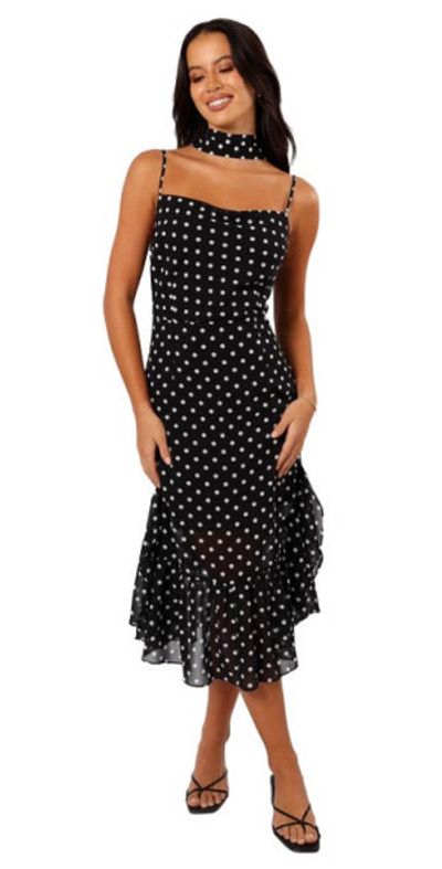 polka dot bodycon dress Black and White Polka Dot Bodycon Dress without Sleeves XL