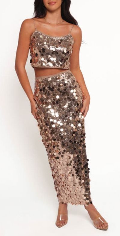 Petal & Pup - Hulu Sequin Crop Camisole & Skirt Set in Rose Gold at Nordstrom, Size Small Petal & Pup - Hulu Sequin Crop Camisole & Skirt Set in Rose Gold at Nordstrom, Size Small