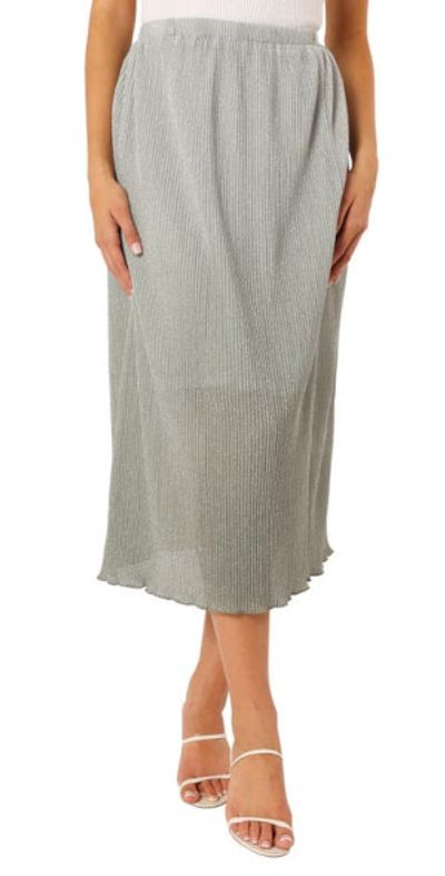 Petal & Pup Petal & Pup Margurita Metallic Midi Skirt in Aqua at Nordstrom, Size X-Small