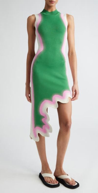 brooklyn wavy asymmetric sleeveless midi dress BROOKLYN WAVY ASYMMETRIC DRESS S main image 1