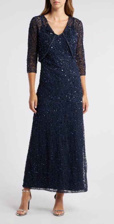 pisarro nights beaded cocktail dress Pisarro Nights mocha beaded dress, size 24W, NEW WITH TAGS! main image 0