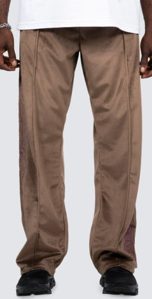 PLEASURES Unquote Velour Track Pants in Olive at Nordstrom Size Small