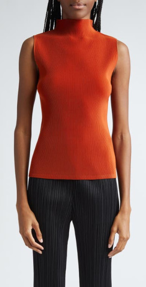 PLEATS PLEASE ISSEY MIYAKE ボトルネック ノースリーブ Pleats Please Issey Miyake - Pleated Funnel Neck Sleeveless Top in