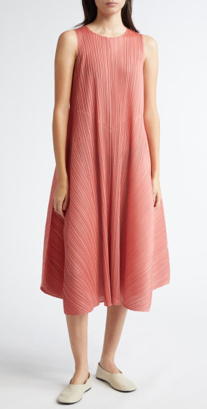 美品 PLEATS PLEASE SOLAR FLARE ベスト 3 ボルドー Pleats Please Issey Miyake - Solar Flare Pleated A-Line Dress in