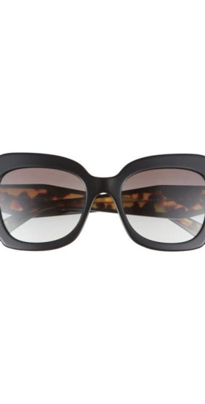 Prada - 52mm Irregular Sunglasses in Black at Nordstrom display picture 1