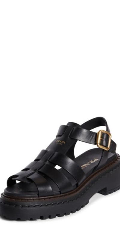 Prada Prada Platform Cage Sandal in Nero at Nordstrom, Size 5.5Us