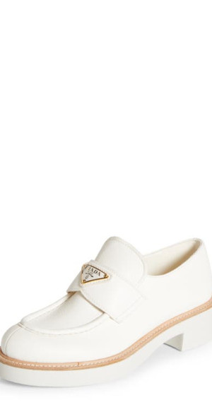 プラダ PRADA パンプス トライアングルロゴ アイボリー Prada - Triangle Logo Platform Loafer in Ivory at Nordstrom