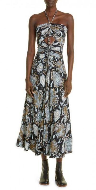 farm rio halter maxi dress black FARM Rio Black And White Flower Sleeveless Mini Dress, Black / XXS main image 1