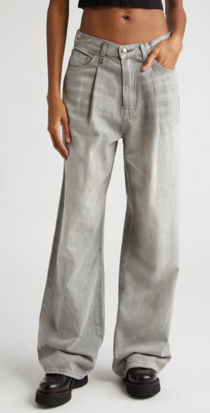 アパルトモン R13 DAMON PLEATED WIDE LEG DENIM R13 Women's Damon Pleated Wide Leg Jeans, Lennon Blue, 23 at