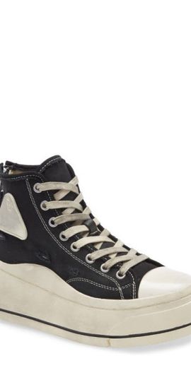 R13 R13 Platform High Top Sneaker in Black at Nordstrom, Size 5