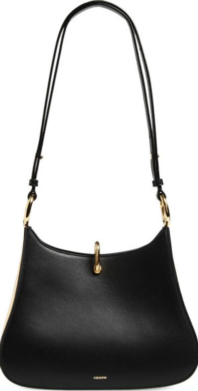 Rabanne Rabanne The Medium Ring Leather Shoulder Bag in Black /Gold at Nordstrom