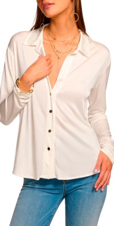Ramy Brook Ramy Brook Belinda Shirt in Ivory at Nordstrom, Size X-Small