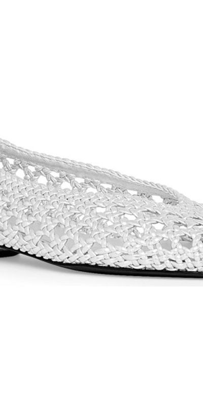 Rebecca Minkoff Rebecca Minkoff Bellerina Pointed Cap Toe Flat in Silver at Nordstrom, Size 5