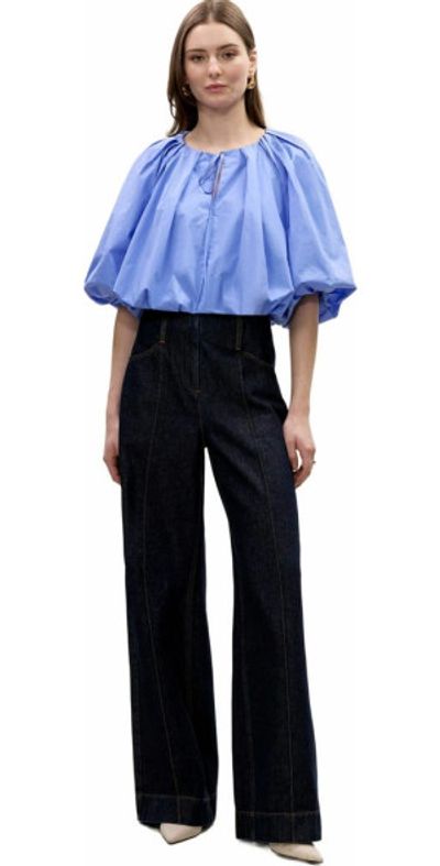 Rebecca Taylor Rebecca Taylor YARA BUBBLE TOP in Bluebell at Nordstrom, Size X-Small