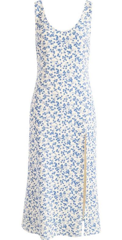 vika floral side slit dress reformation Reformation Vika Dress In Brown - 50% Off