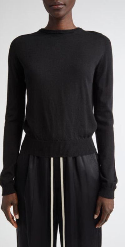 Rick Owens Rick Owens Biker Level Virgin Wool Sweater in Black at Nordstrom, Size X-Small