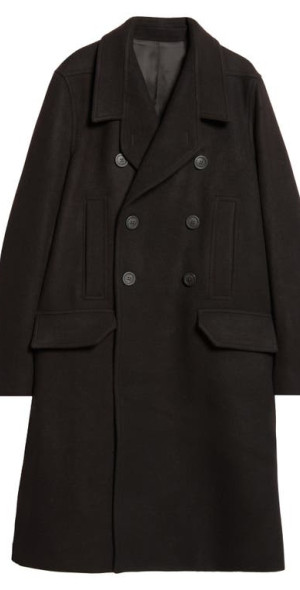 Rick Owens - Porterville Melton Wool Officer Coat in Black at