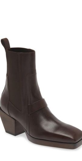 Rick Owens Rick Owens Square Toe Chelsea Boot in Brown/Brown at Nordstrom