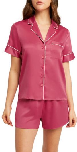 Rya Collection Rya Collection Aurora Charmeuse Short Pajamas in Lipstick at Nordstrom, Size X-Small