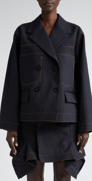 ジャケット・アウター sacai/Chalk Stripe Jacket Chalk Stripe x Rip Stop Jacket – La Garçonne