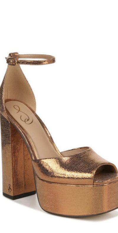 Sam Edelman Kori Ankle Strap Peep Toe Platform Sandal in Deep