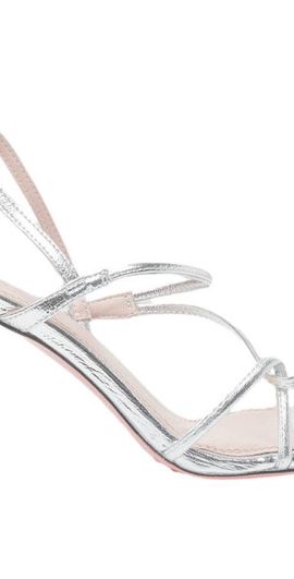 SANDRO SANDRO Leather sandals with block heel in Silver at Nordstrom, Size 35