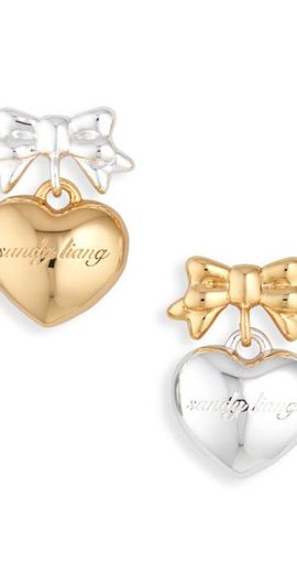 Sandy Liang Sandy Liang Ballerina Mismatched Drop Earrings in Gold/Silver at Nordstrom