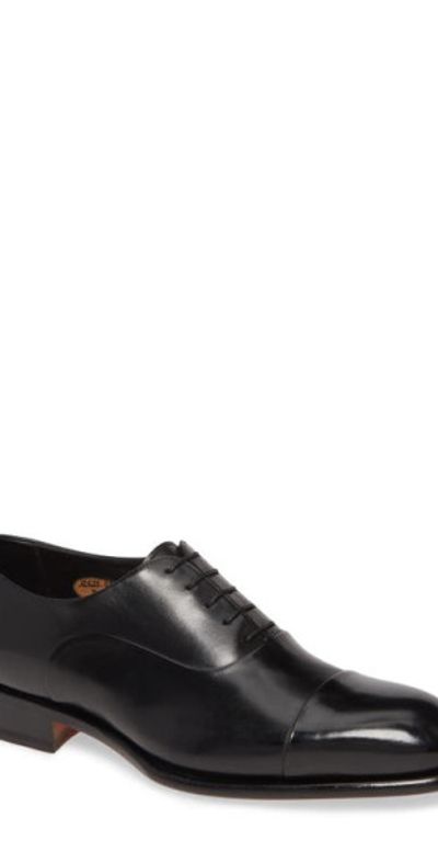 Santoni Santoni Isaac Cap Toe Oxford in Nero at Nordstrom, Size 6