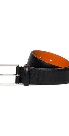 Santoni Santoni Leather Belt in Black