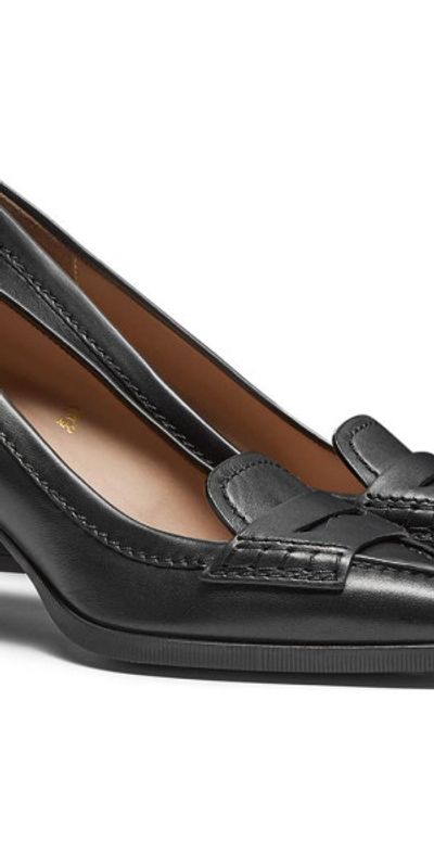 Santoni Santoni Women's  leather mid-heel pump in Black at Nordstrom, Size 6