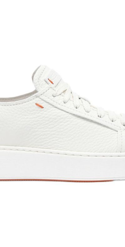 Santoni Santoni Women's tumbled leather sneaker in White at Nordstrom, Size 6