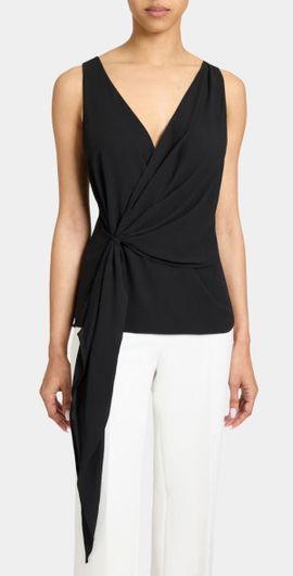 Santorelli Santorelli DANNA Faux Wrap Top in Black at Nordstrom, Size 2