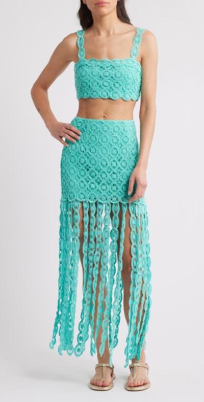 Saylor Fantina Cotton Blend Lace Two-Piece Dress in Deep