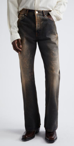Sefr RIDER CUT JEANS GENESIS APPLIQUÉ Séfr - Rider Cut Flocked Flare Jeans in Genesis Applique at
