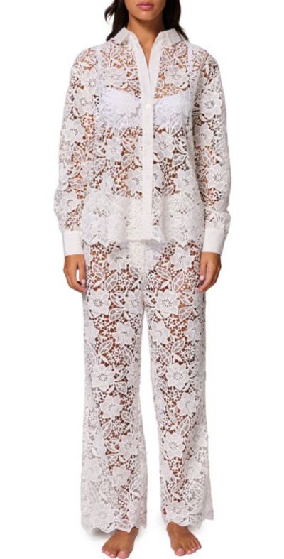 Simone Perele Simone Perele Louison Sheer Lace Pants in White at Nordstrom, Size Small
