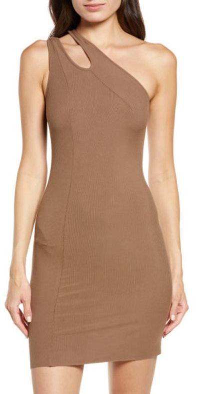 skims one shoulder dress SWIM COVER-UPS COTTON OFF THE SHOULDER MINI DRESS | CARMINE