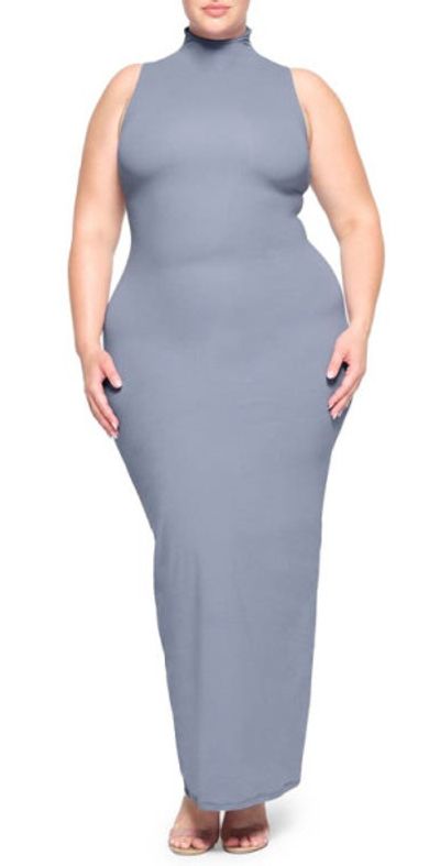 slim fit dress slacks LAUREN MOCK NECK FITTED DRESS main image 1