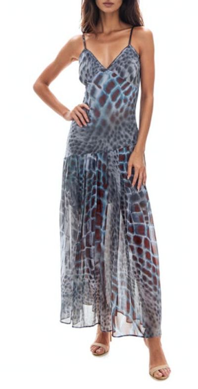 snakeskin flowy dress Ungaro Ava Snakeskin-Print Maxi Dress