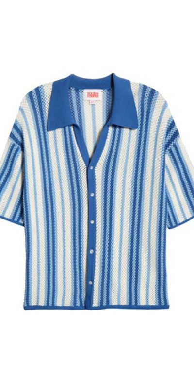 Solid & Striped Solid & Striped The Dahlia Cover-Up Top in Mariana Blue Stripe at Nordstrom