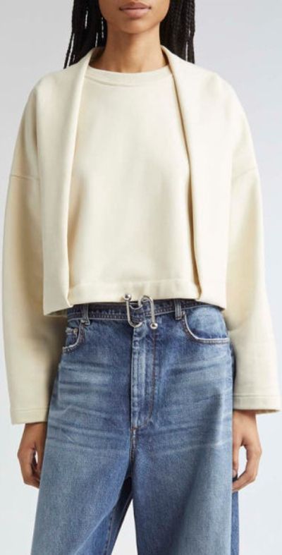 SPORTMAX SPORTMAX Minnie Layered Effect Sweatshirt in Ivory at Nordstrom, Size X-Large
