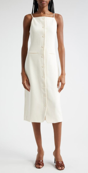 Robe IRO Tammy - Taille US 2/FR 38, Couleur Ecru, Col V Sans Manches - Neuve Sans étiquette