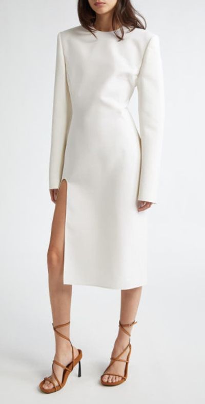 Stella McCartney - Side Cutout Long Sleeve Wool Sheath Dress in 9200 - Cream  at Nordstrom, Size 4 Us